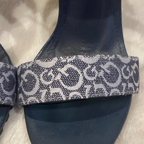 Guess Ankle Cross-Strap Slingback Ultra High Stiletto Heels Navy Blue Size 7 EUC - Picture 8 of 14